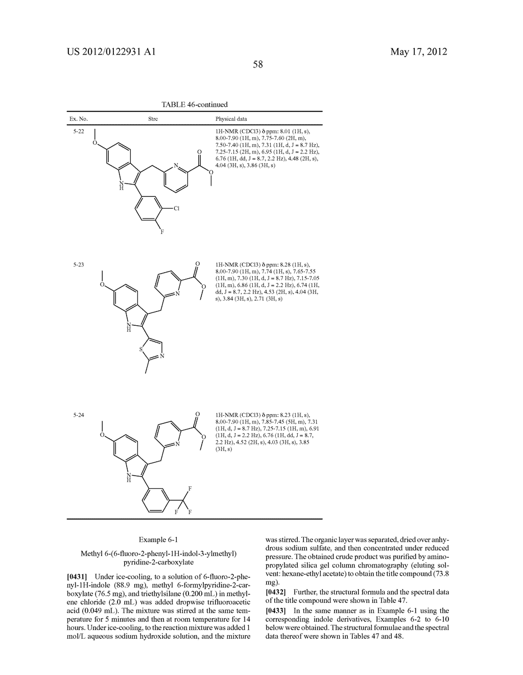 INDOLE DERIVATIVE OR PHARMACEUTICALLY ACCEPTABLE SALT THEREOF - diagram, schematic, and image 59