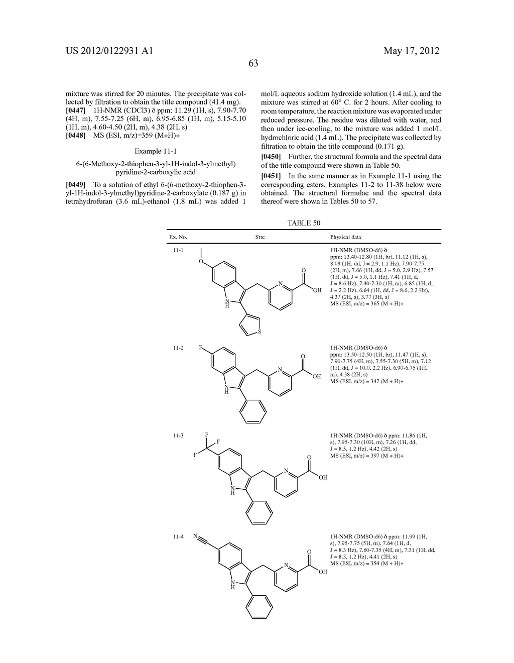 INDOLE DERIVATIVE OR PHARMACEUTICALLY ACCEPTABLE SALT THEREOF - diagram, schematic, and image 64
