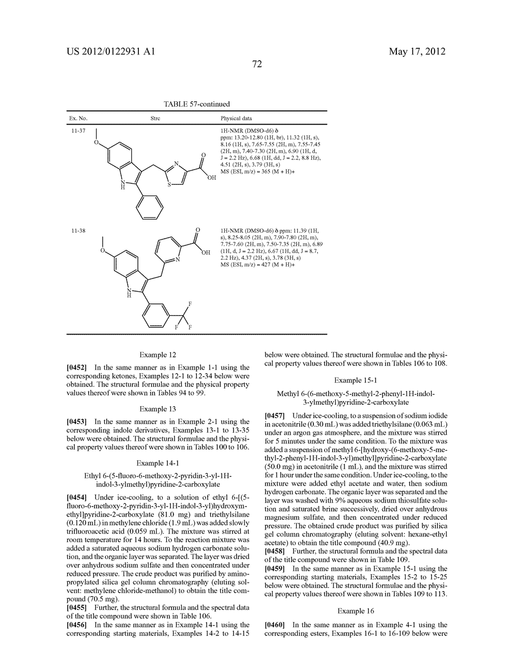 INDOLE DERIVATIVE OR PHARMACEUTICALLY ACCEPTABLE SALT THEREOF - diagram, schematic, and image 73