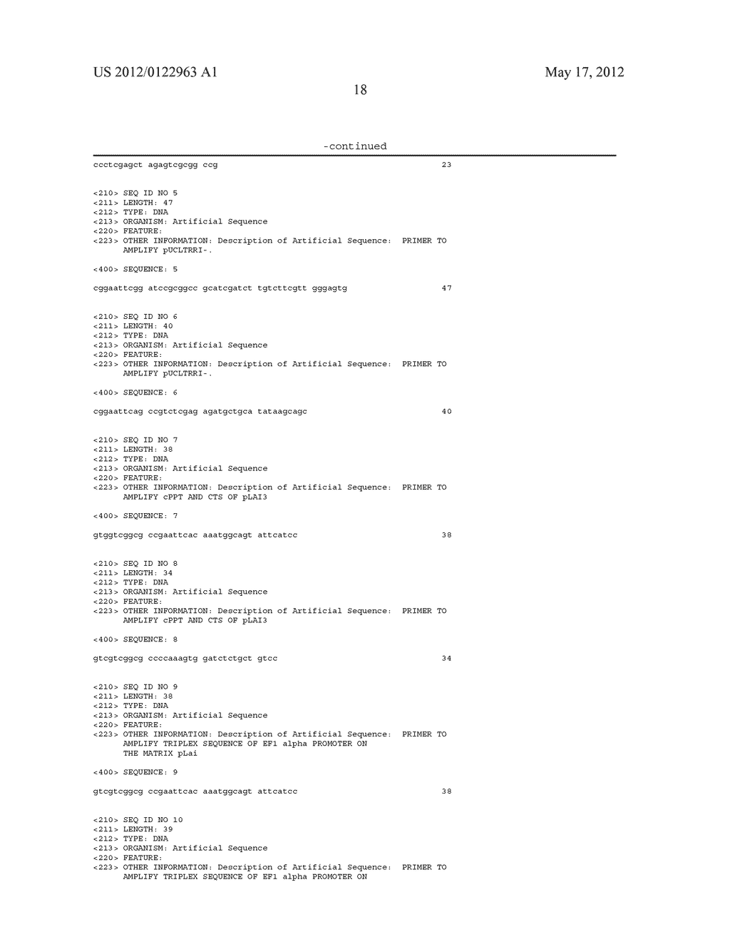 LENTIVIRAL TRIPLEX DNA, AND VECTORS AND RECOMBINANT CELLS CONTAINING     LENTIVIRAL TRIPLEX DNA - diagram, schematic, and image 35