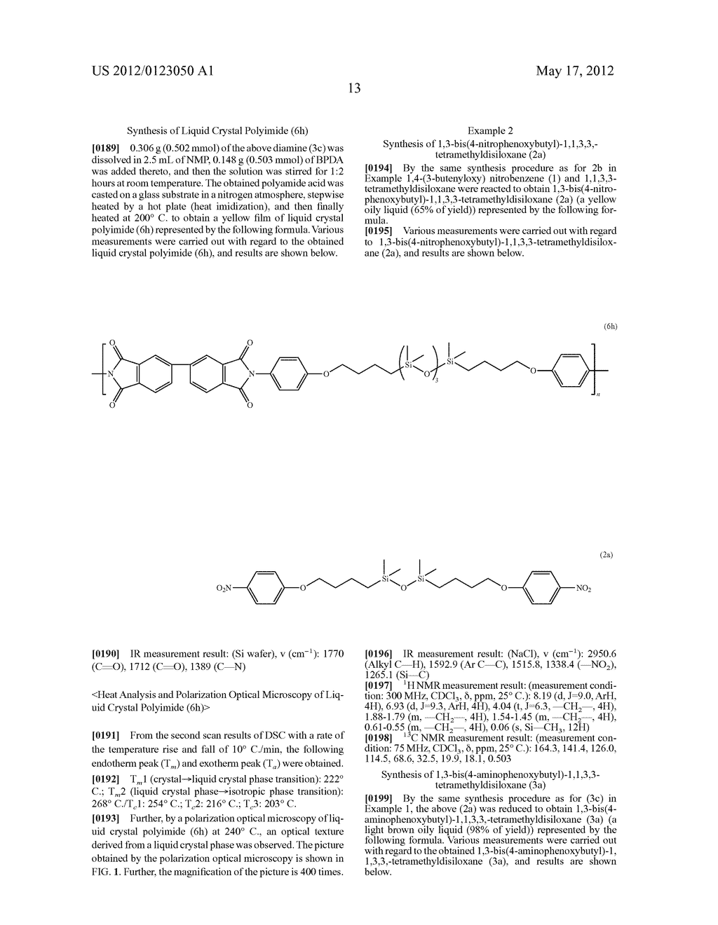 LIQUID CRYSTAL POLYIMIDE, LIQUID CRYSTAL RESIN COMPOSITION CONTAINING     SAME, AND RESIN FILM FOR SEMICONDUCTOR ELEMENTS - diagram, schematic, and image 16