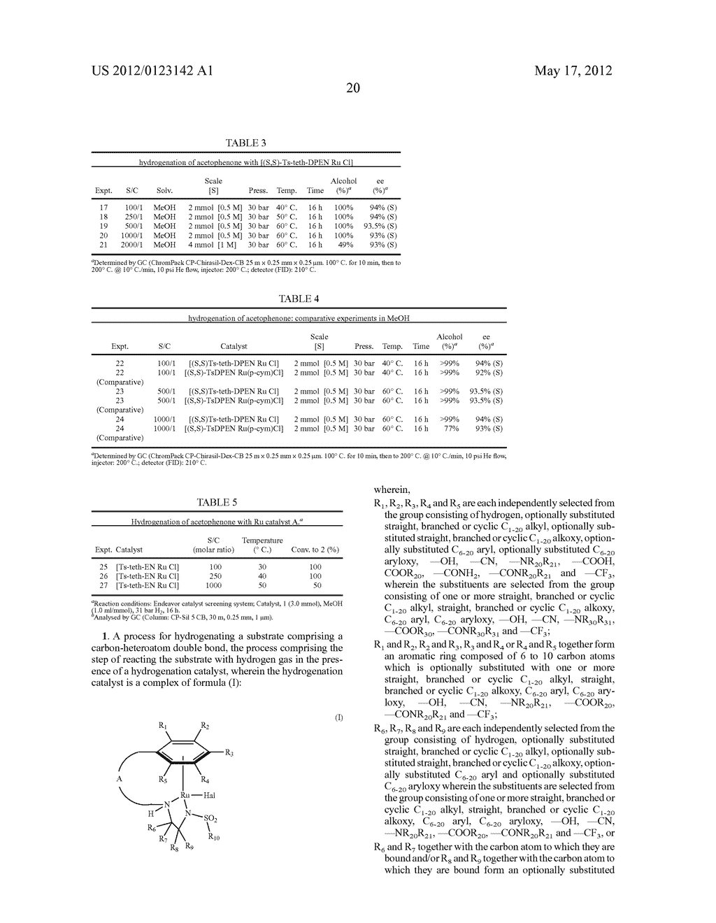 PROCESS FOR HYDROGENATING KETONES IN THE PRESENCE OF RU(II) CATALYSTS - diagram, schematic, and image 21