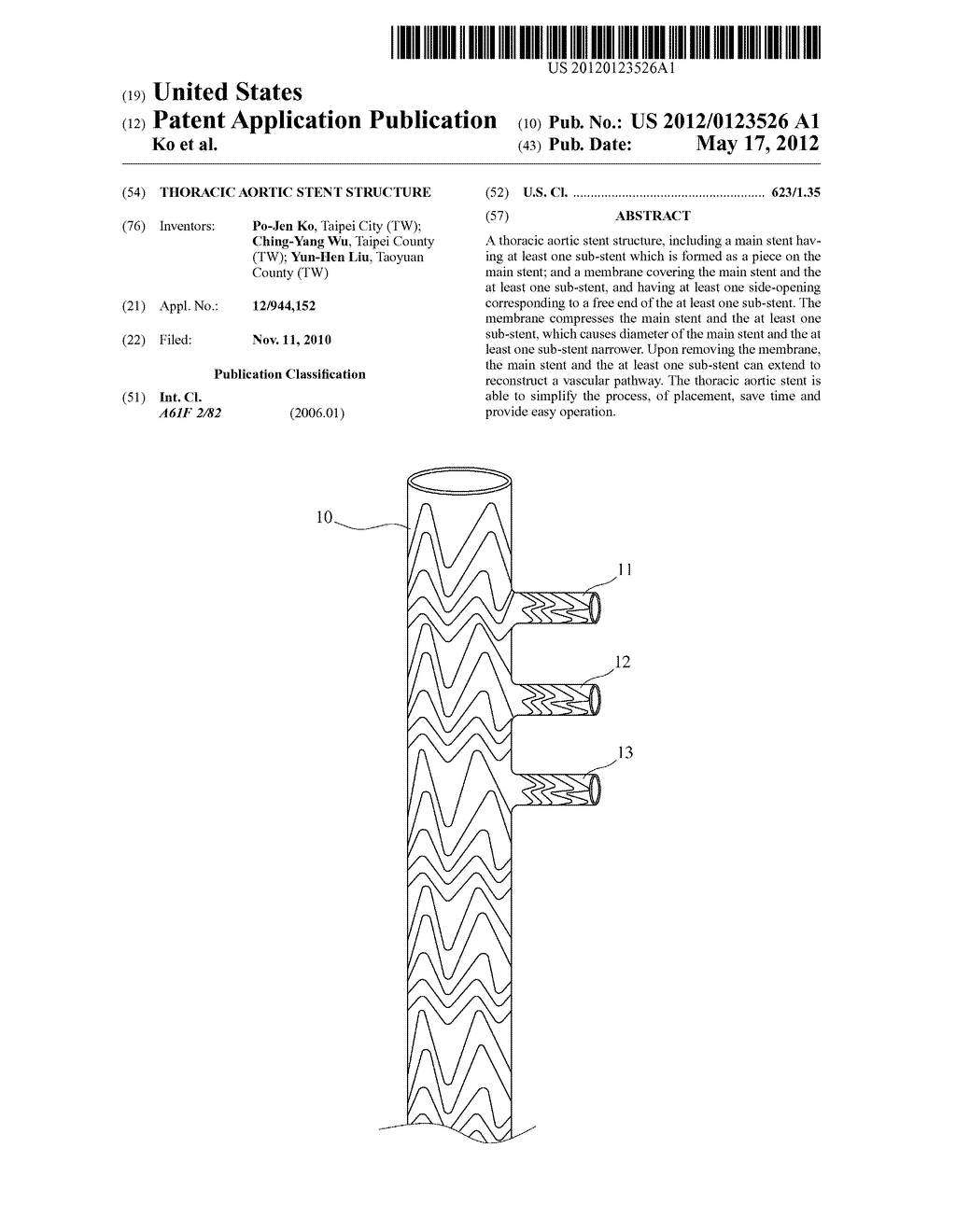 THORACIC AORTIC STENT STRUCTURE - diagram, schematic, and image 01