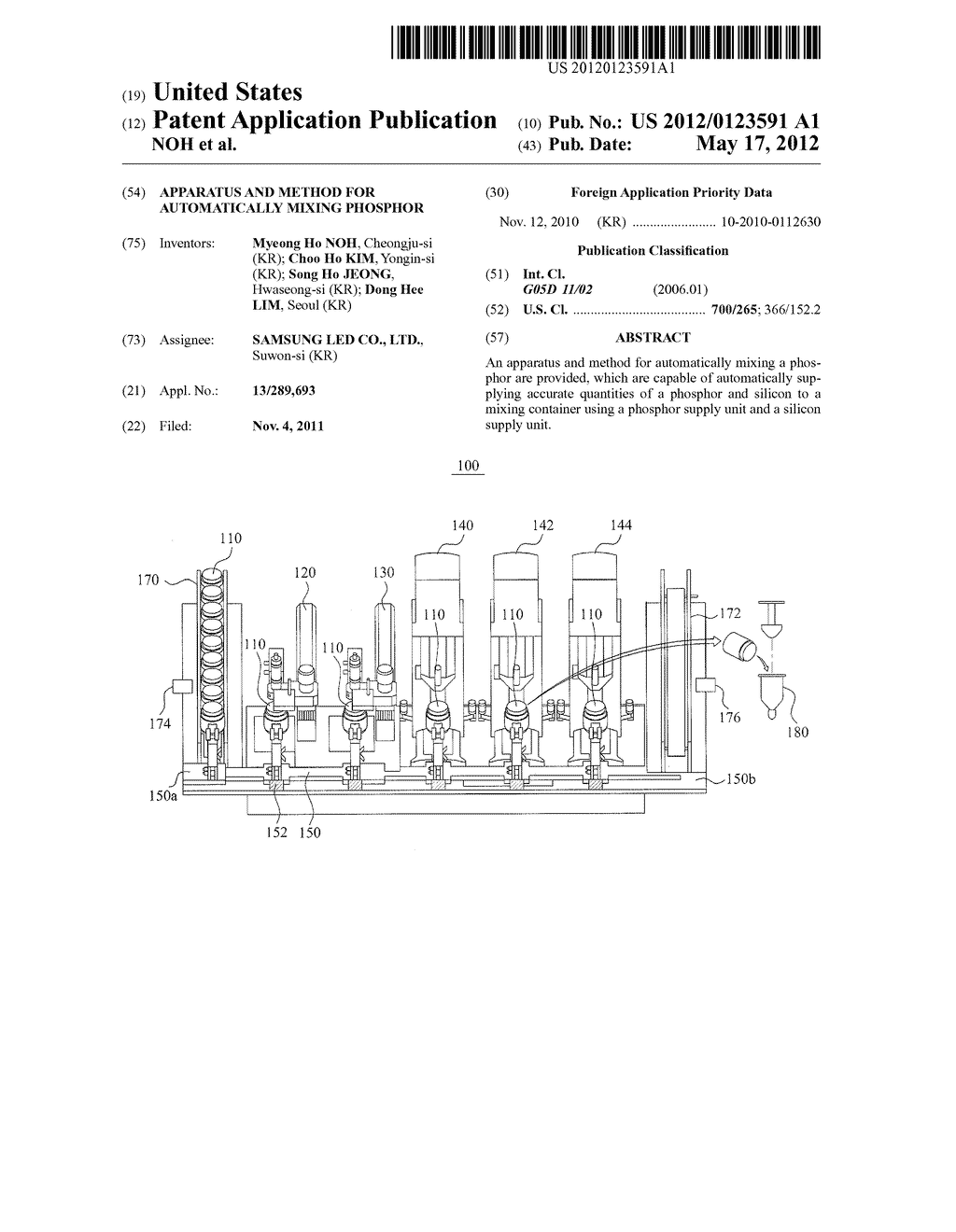 APPARATUS AND METHOD FOR AUTOMATICALLY MIXING PHOSPHOR - diagram, schematic, and image 01