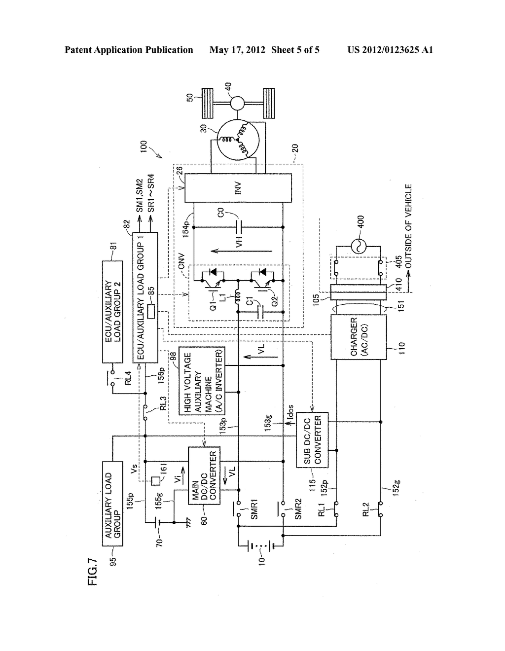 POWER SOURCE SYSTEM FOR ELECTRIC POWERED VEHICLE AND CONTROL METHOD     THEREFOR - diagram, schematic, and image 06