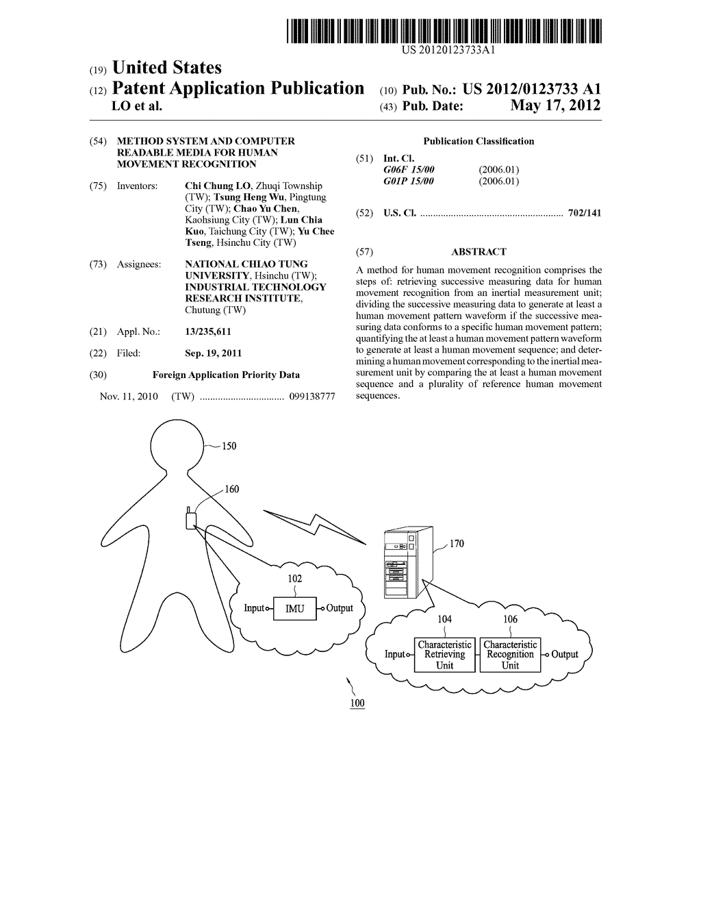 METHOD SYSTEM AND COMPUTER READABLE MEDIA FOR HUMAN MOVEMENT RECOGNITION - diagram, schematic, and image 01