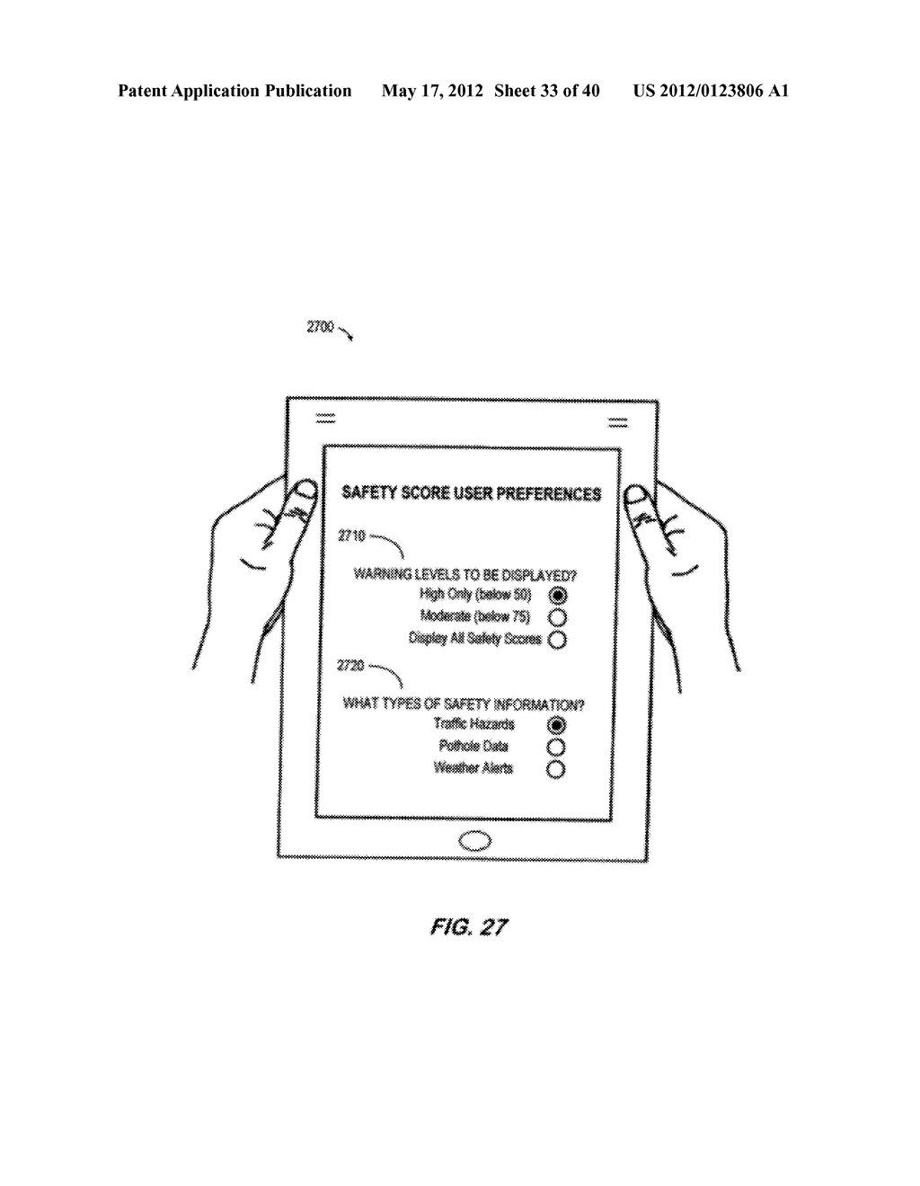 SYSTEMS AND METHODS FOR PROVIDING A SAFETY SCORE ASSOCIATED WITH A USER     LOCATION - diagram, schematic, and image 34