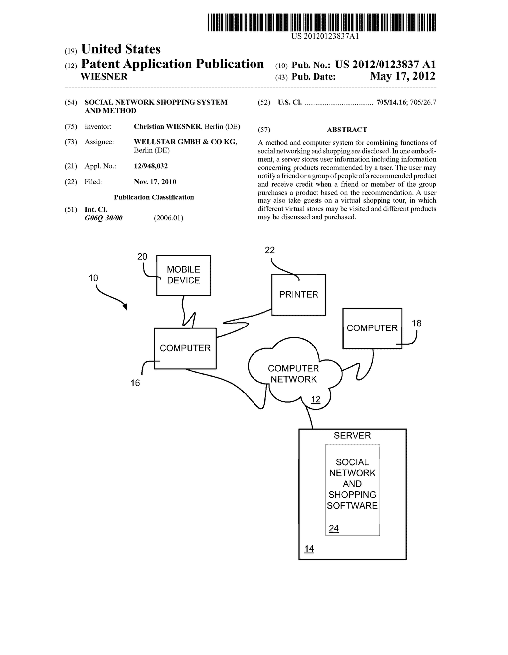 SOCIAL NETWORK SHOPPING SYSTEM AND METHOD - diagram, schematic, and image 01