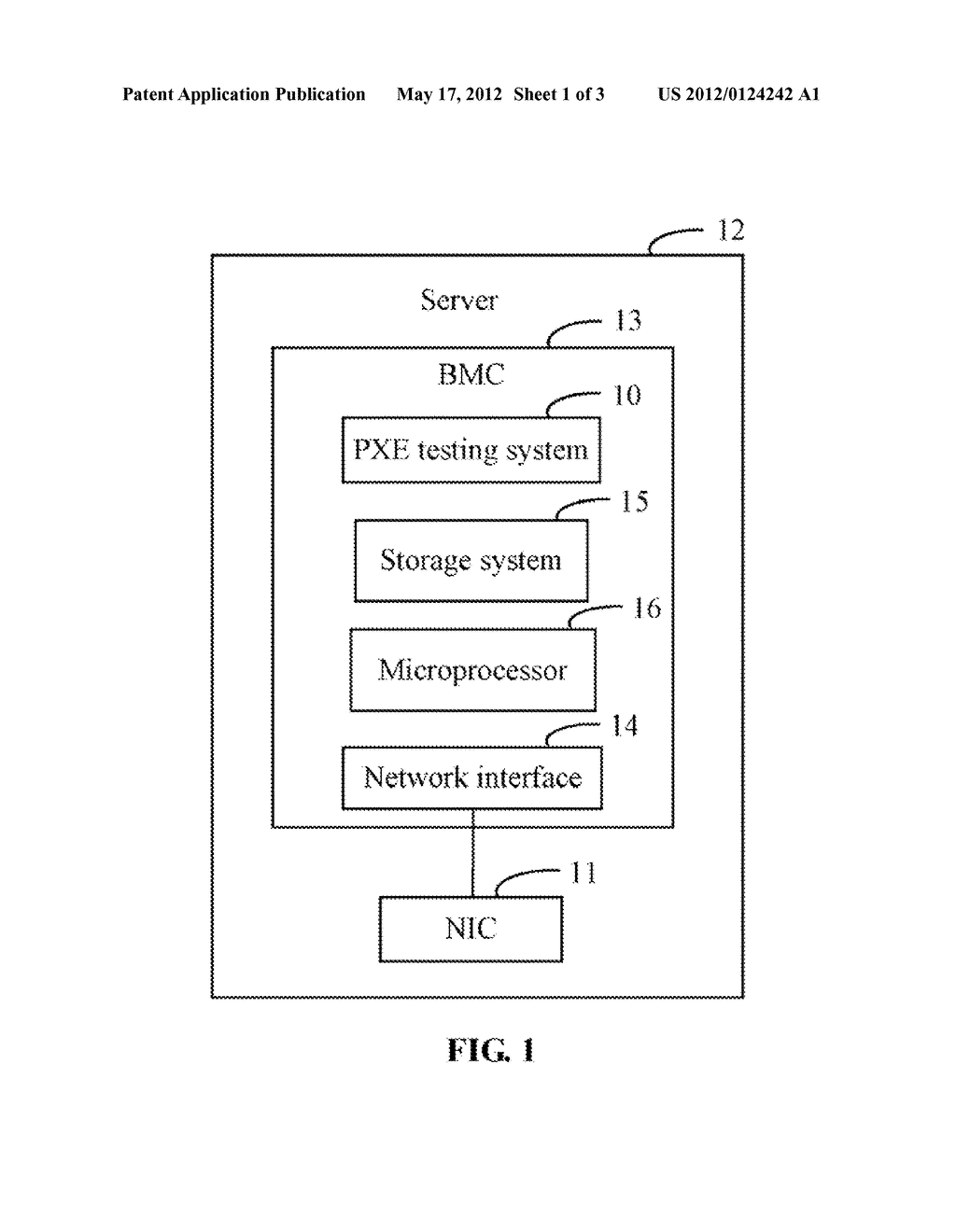 SERVER AND METHOD FOR TESTING PXE FUNCTION OF NETWORK INTERFACE CARD - diagram, schematic, and image 02