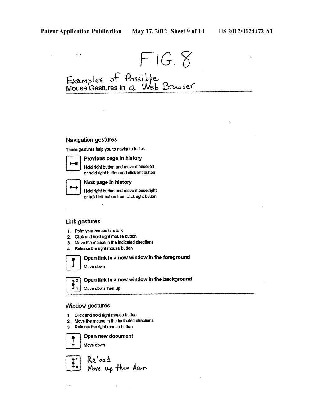 SYSTEM AND METHOD FOR PROVIDING INTERACTIVE FEEDBACK FOR MOUSE GESTURES - diagram, schematic, and image 10