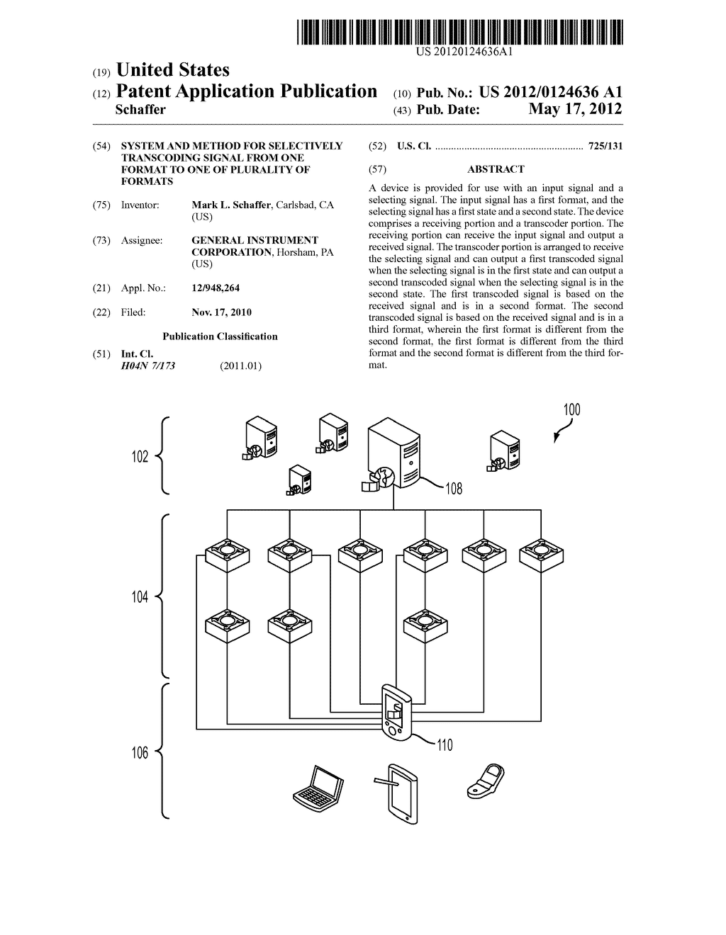 System and Method for Selectively Transcoding Signal from One Format to     One of Plurality of Formats - diagram, schematic, and image 01