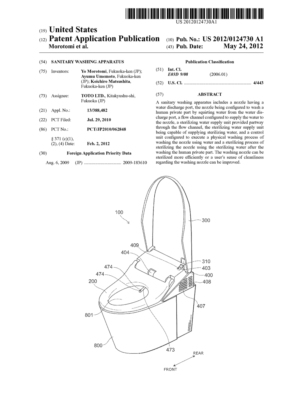 SANITARY WASHING APPARATUS - diagram, schematic, and image 01