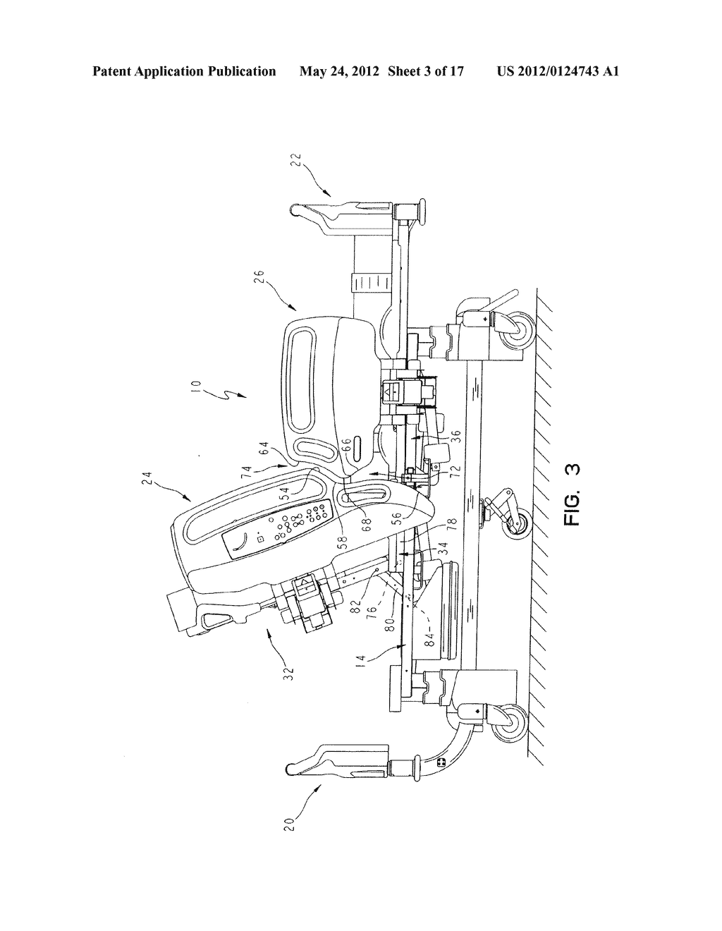 HOSPITAL BED HAVING CASTER BRAKING ALARM - diagram, schematic, and image 04