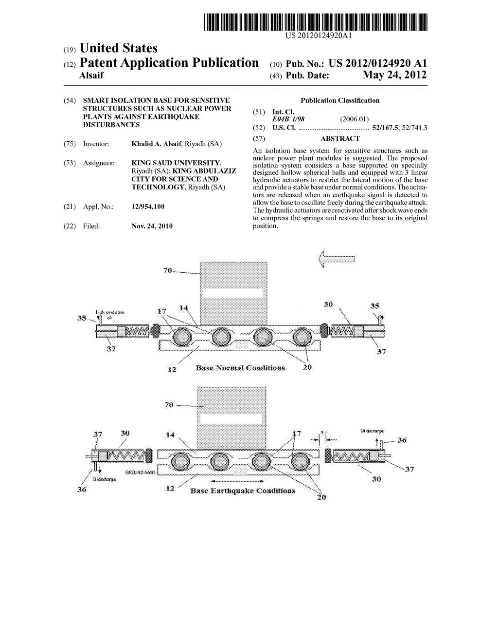 Smart isolation base for sensitive structures such as Nuclear power plants     against earthquake disturbances - diagram, schematic, and image 01