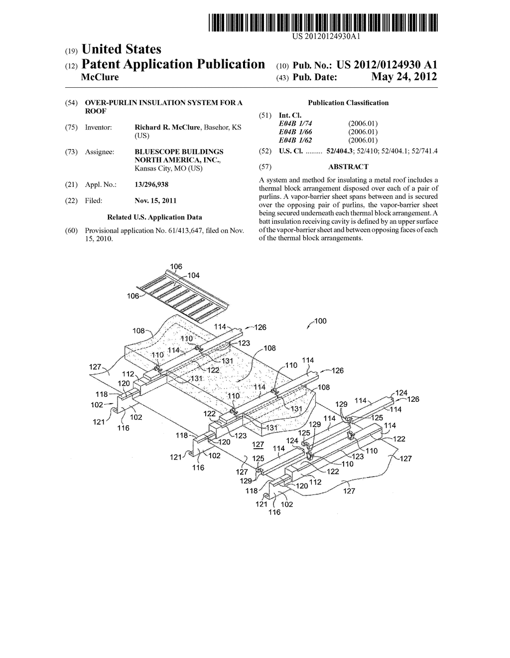 Over-Purlin Insulation System For A Roof - diagram, schematic, and image 01