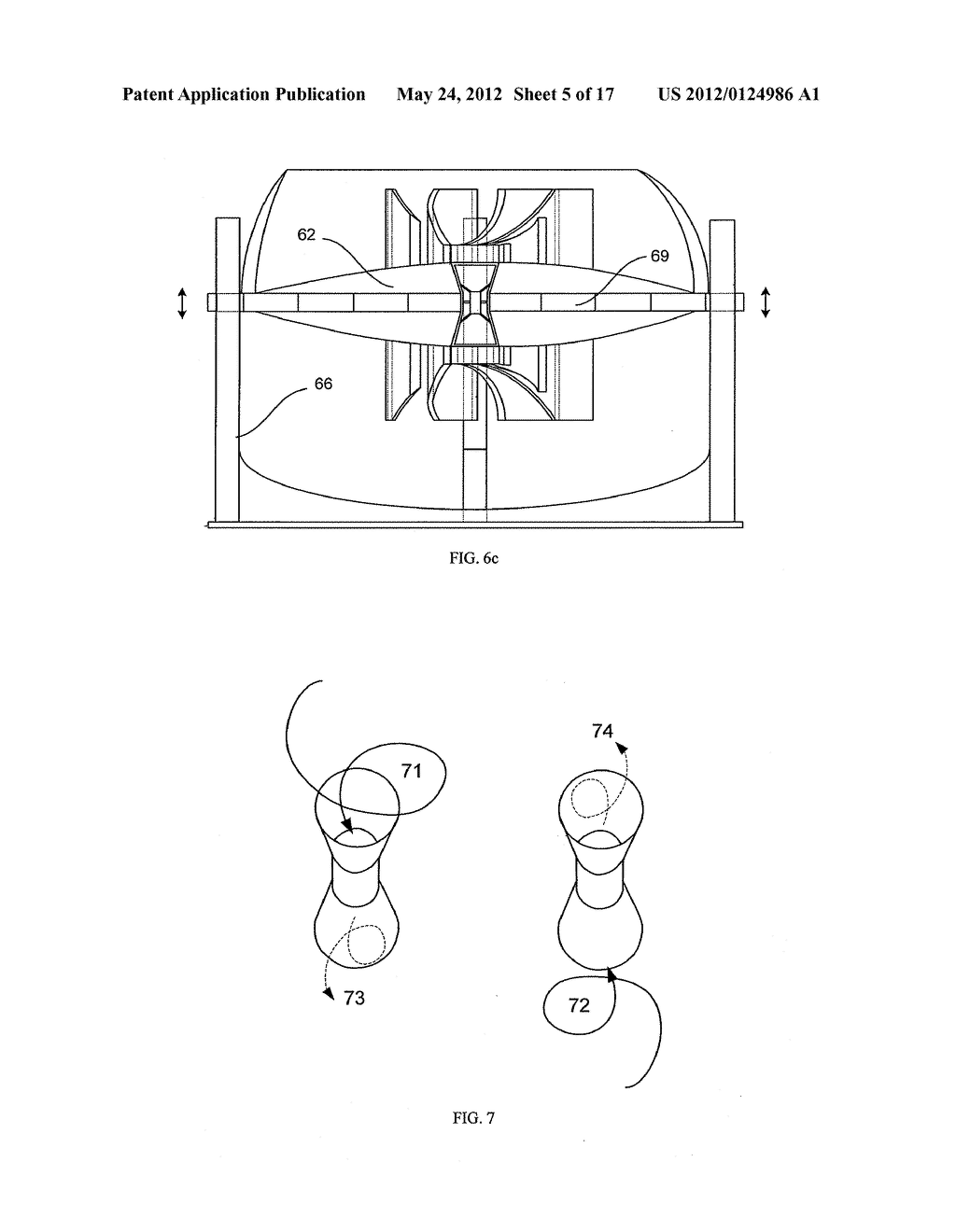 BIDIRECTIONAL AXIAL FLOW TURBINE WITH SELF-PIVOTING BLADES FOR USE IN WAVE     ENERGY CONVERTER - diagram, schematic, and image 06