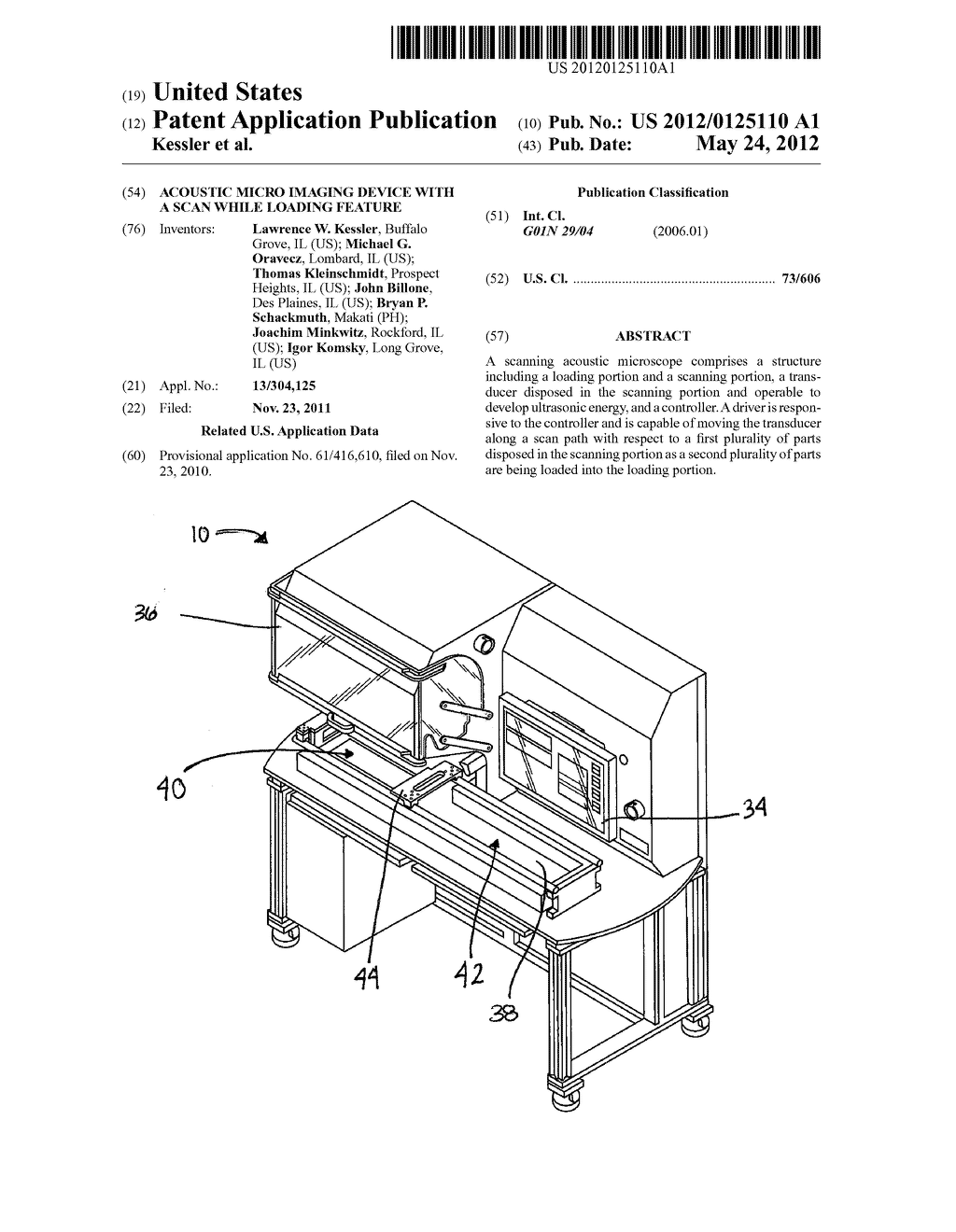 Acoustic Micro Imaging Device with a Scan While Loading Feature - diagram, schematic, and image 01