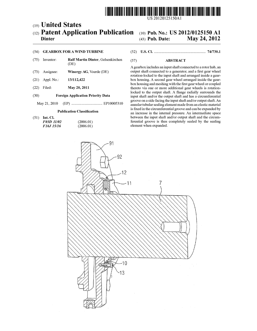 GEARBOX FOR A WIND TURBINE - diagram, schematic, and image 01