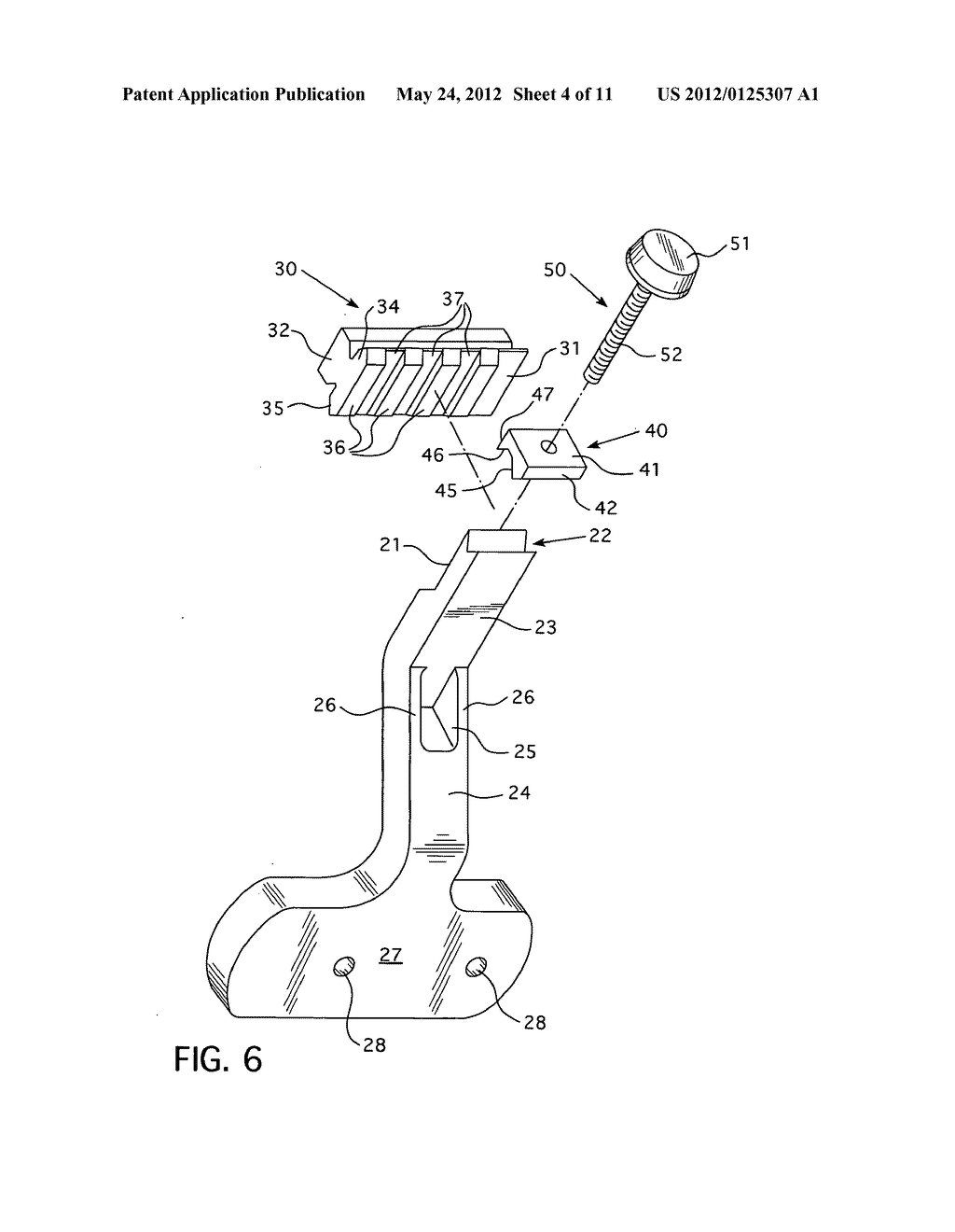 Crossbow quiver mounting bracket, screw connect and thumbscrew assembly - diagram, schematic, and image 05