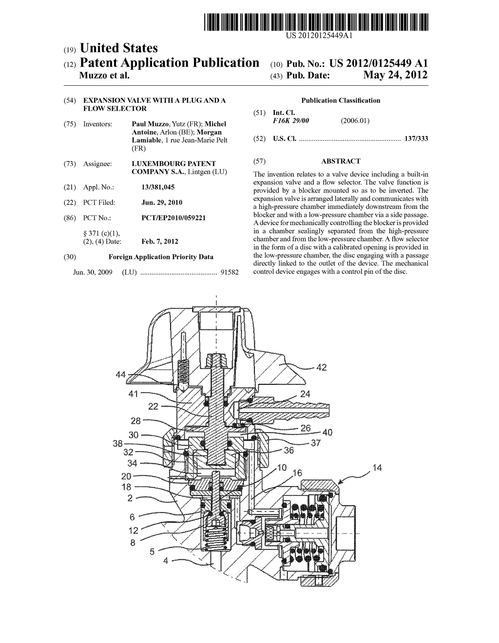 EXPANSION VALVE WITH A PLUG AND A FLOW SELECTOR - diagram, schematic, and image 01