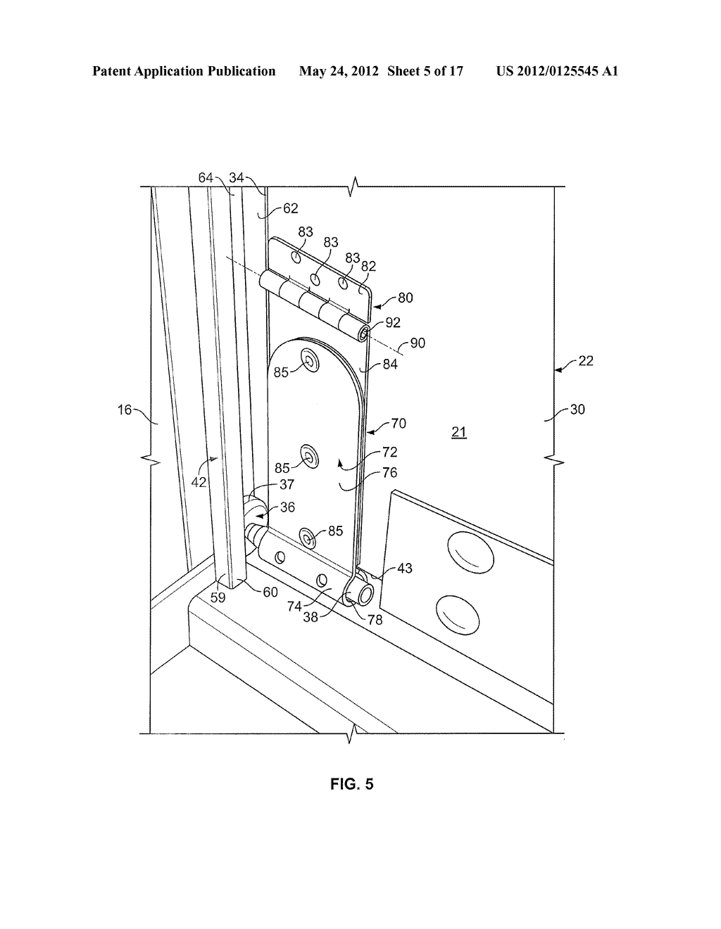 HINGED BOTTOM ROLLER ASSEMBLY AND COUNTERBALANCE MECHANISM FOR OVERHEAD     DOOR - diagram, schematic, and image 06