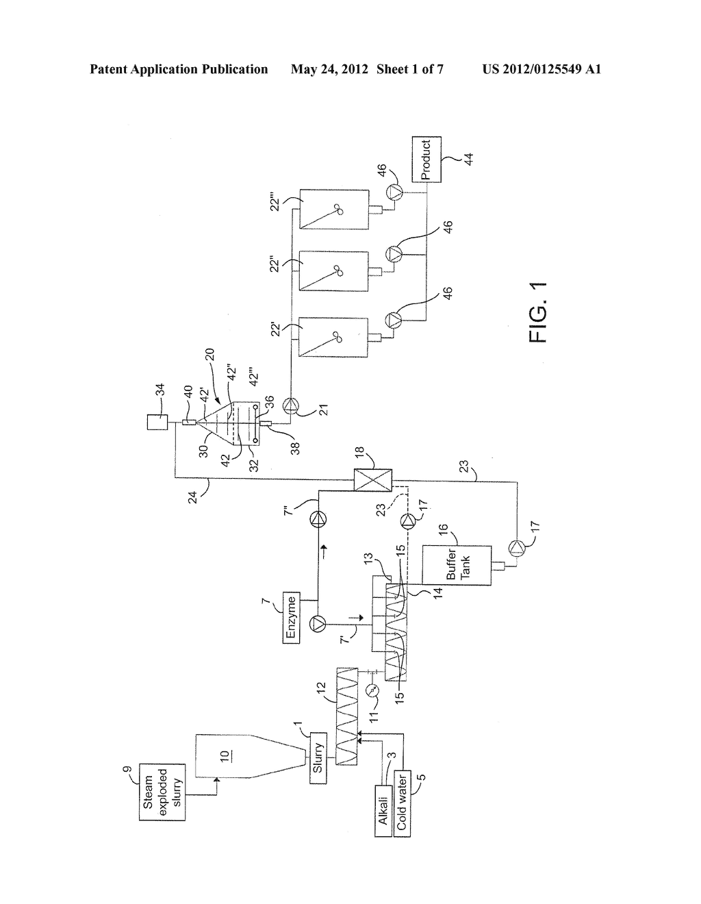 METHOD AND APPARATUS FOR MIXING A LIGNOCELLULOSIC MATERIAL WITH ENZYMES - diagram, schematic, and image 02