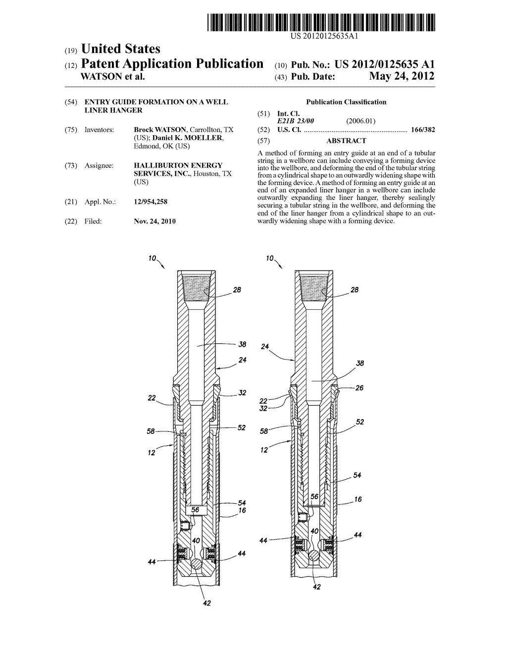 ENTRY GUIDE FORMATION ON A WELL LINER HANGER - diagram, schematic, and image 01