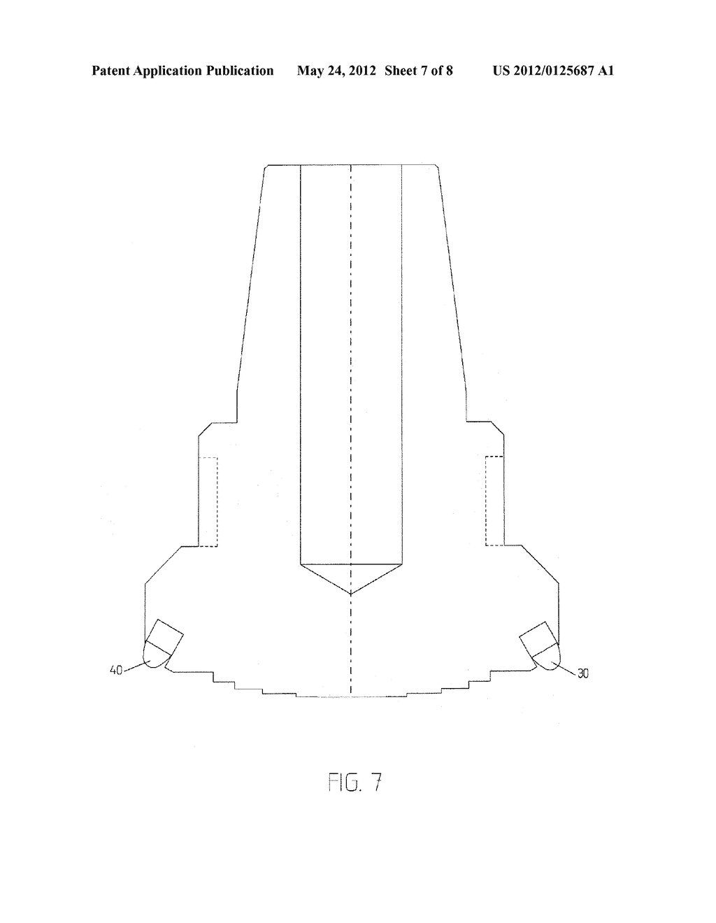 Hard Rock Rotary Drill Bit and Method of Drilling Using Crowned Cutter     Elements - diagram, schematic, and image 08