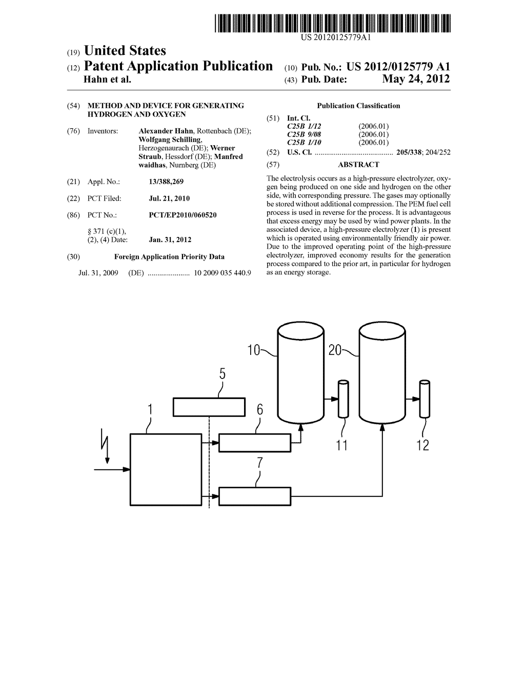 METHOD AND DEVICE FOR GENERATING HYDROGEN AND OXYGEN - diagram, schematic, and image 01