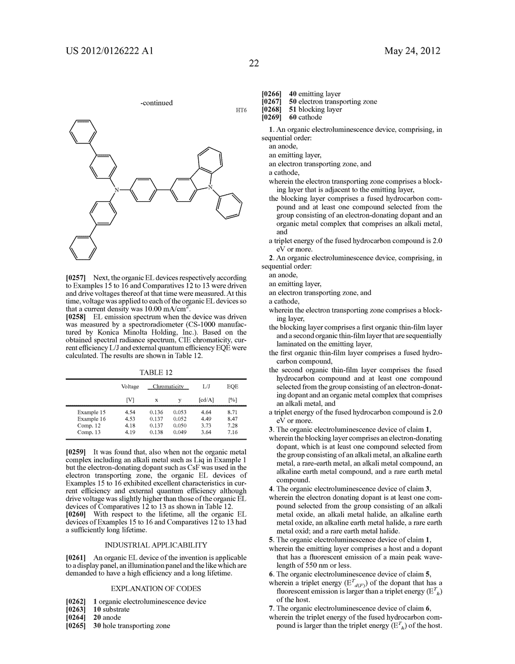 ORGANIC ELECTROLUMINESCENT ELEMENT - diagram, schematic, and image 31