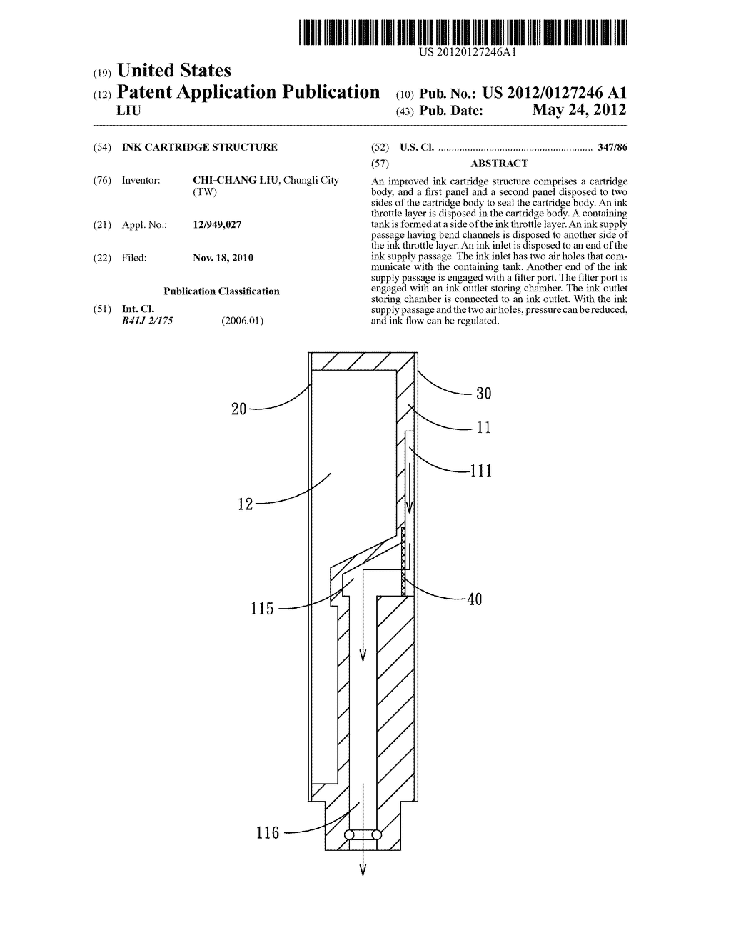 Ink cartridge structure - diagram, schematic, and image 01