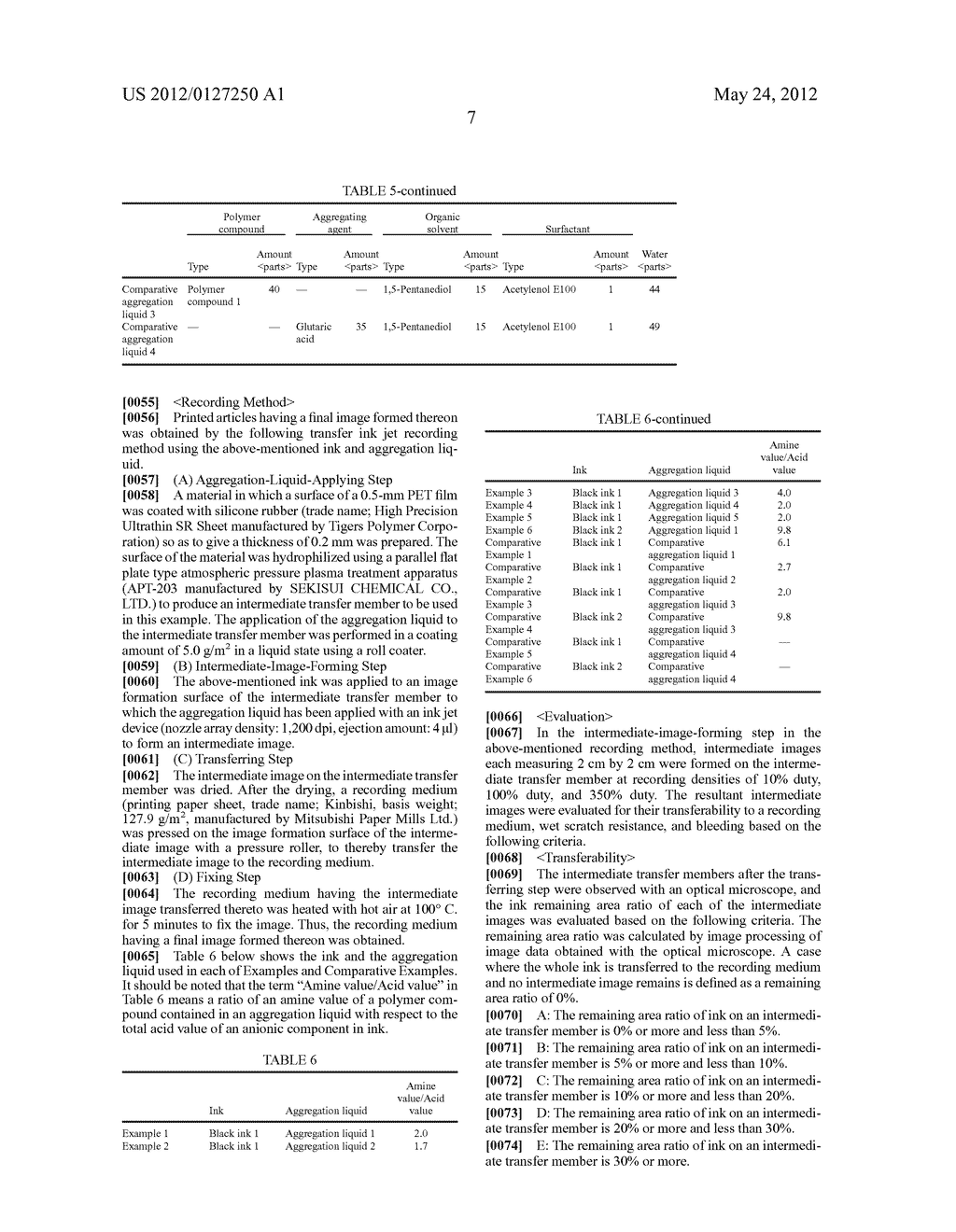 TRANSFER INK JET RECORDING METHOD - diagram, schematic, and image 09