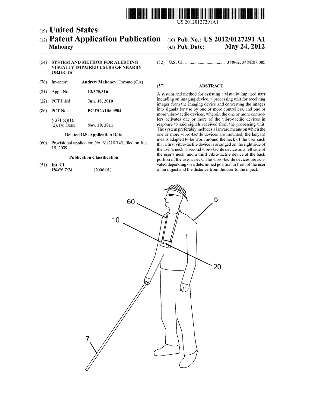 System And Method For Alerting Visually Impaired Users Of Nearby Objects - diagram, schematic, and image 01