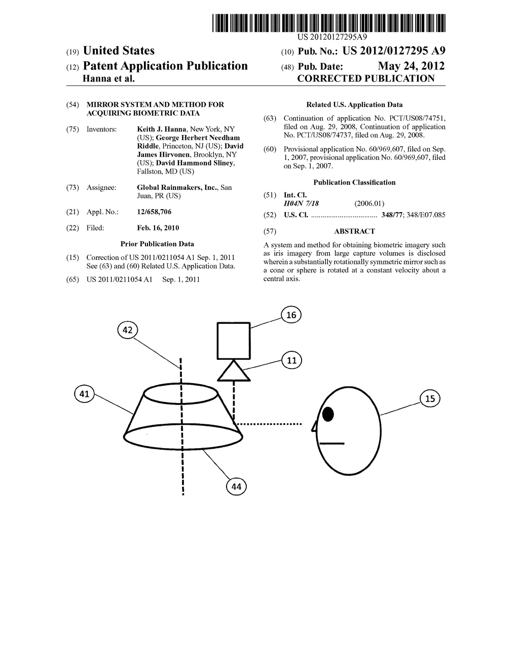 MIRROR SYSTEM AND METHOD FOR ACQUIRING BIOMETRIC DATA - diagram, schematic, and image 01