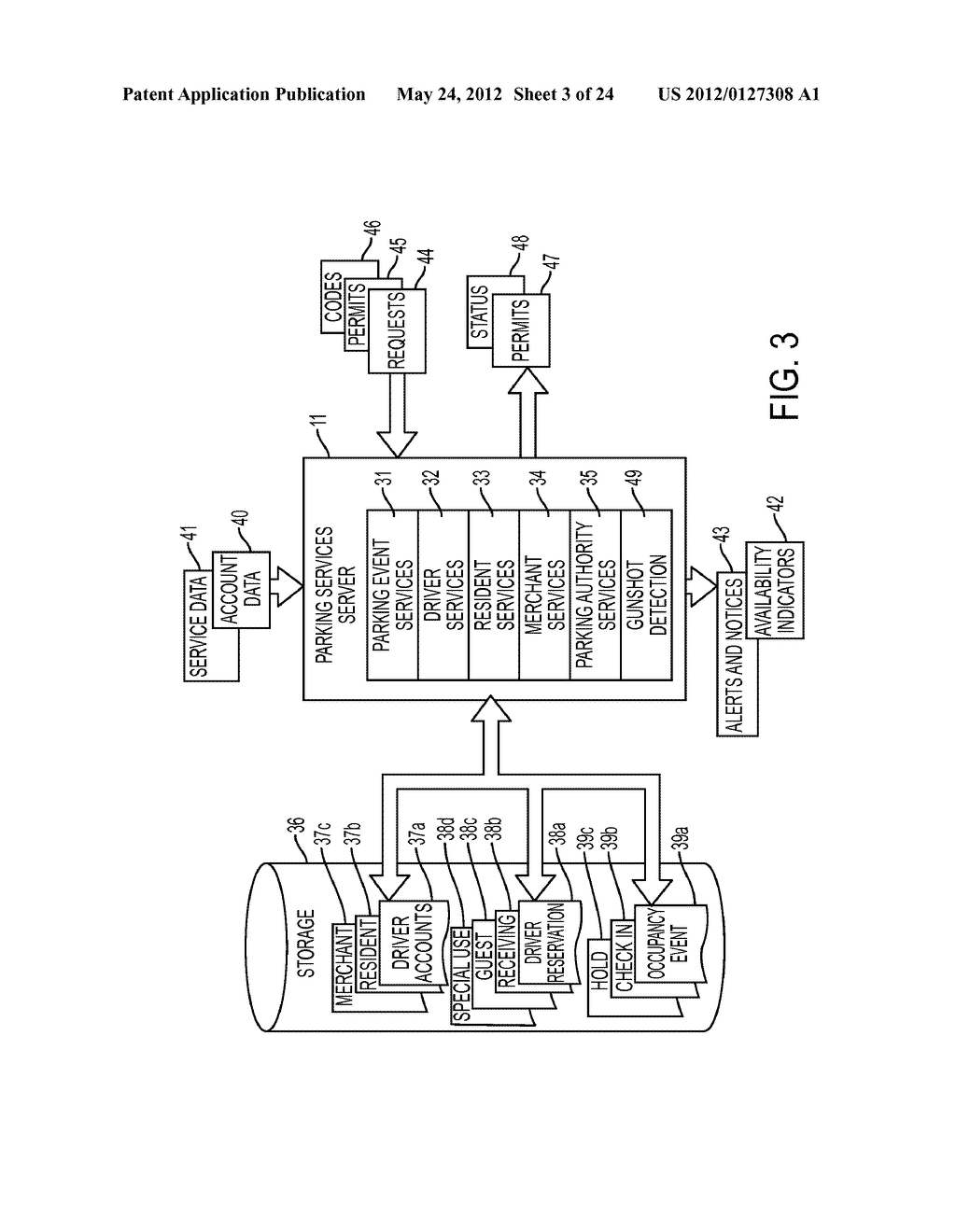 Computer-Implemented System And Method For Providing Gun Shot Detection     Through A Centralized Parking Services Server - diagram, schematic, and image 04