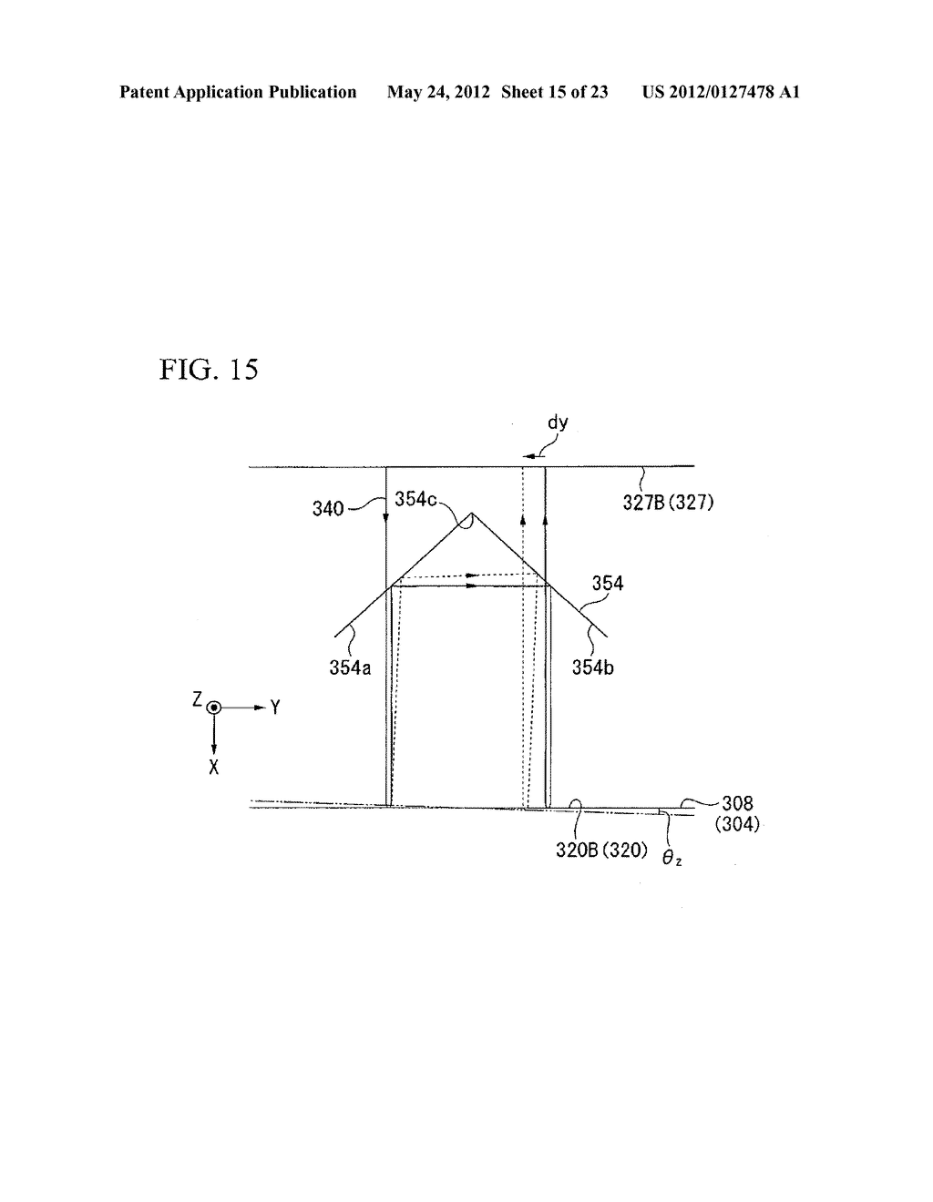 REFLECTOR, OPTICAL ELEMENT, INTERFEROMETER SYSTEM, STAGE DEVICE, EXPOSURE     APPARATUS, AND DEVICE FABRICATING METHOD - diagram, schematic, and image 16