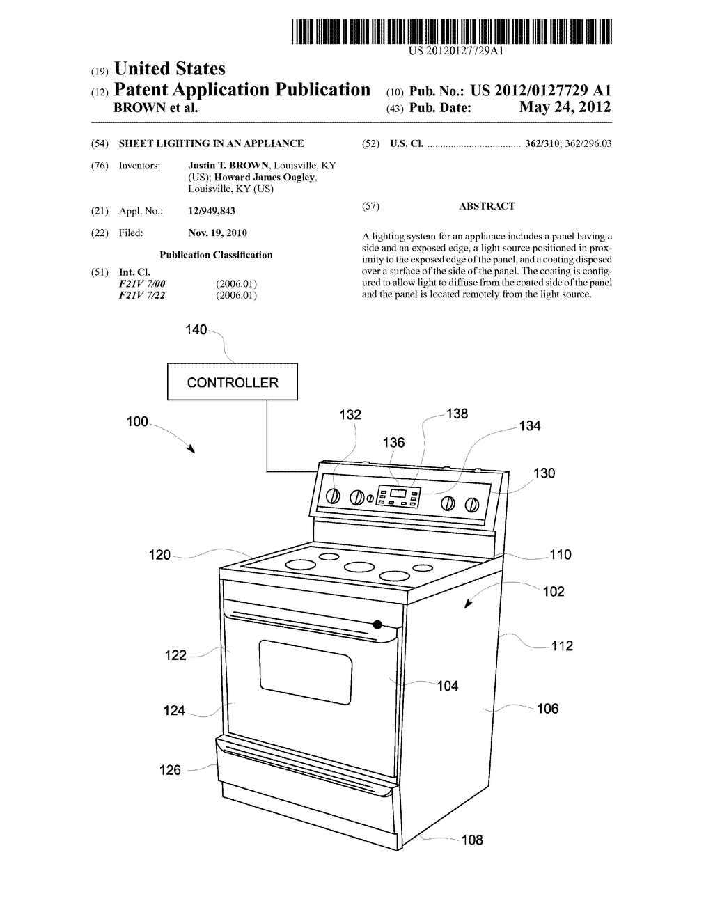 SHEET LIGHTING IN AN APPLIANCE - diagram, schematic, and image 01