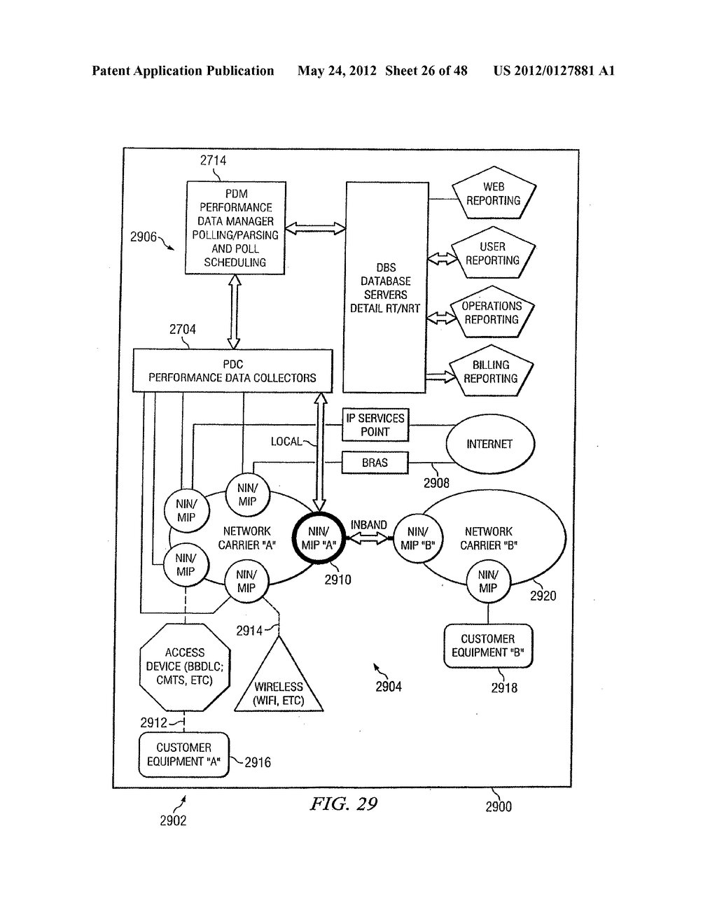 SYSTEM AND METHOD FOR USING CENTRALIZED NETWORK PERFORMANCE TABLES TO     MANAGE NETWORK COMMUNICATIONS - diagram, schematic, and image 27