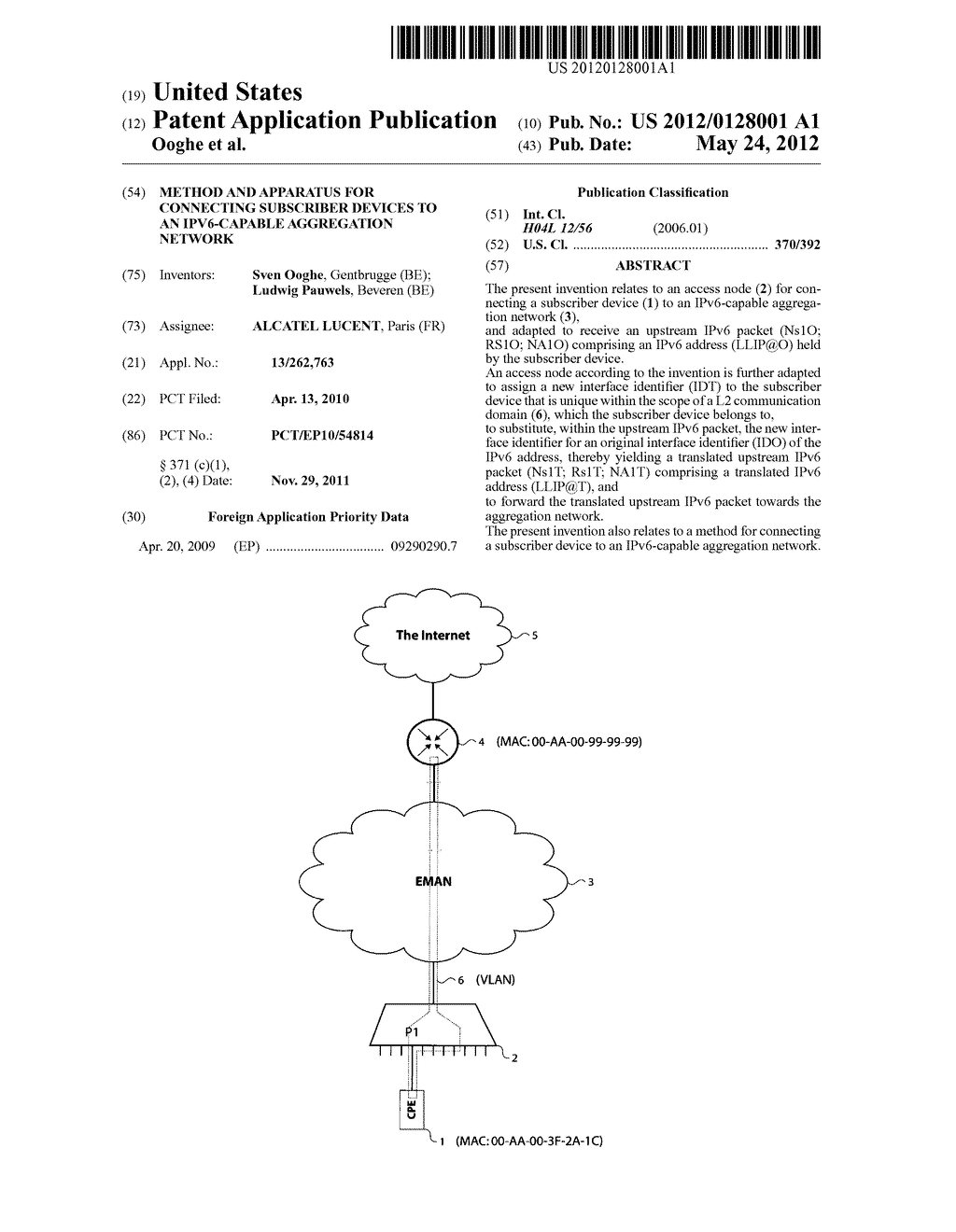 Method And Apparatus For Connecting Subscriber Devices To An IPV6-Capable     Aggregation Network - diagram, schematic, and image 01