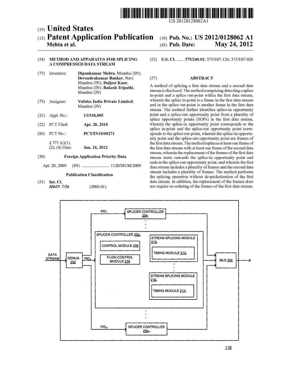 METHOD AND APPARATUS FOR SPLICING A COMPRESSED DATA STREAM - diagram, schematic, and image 01