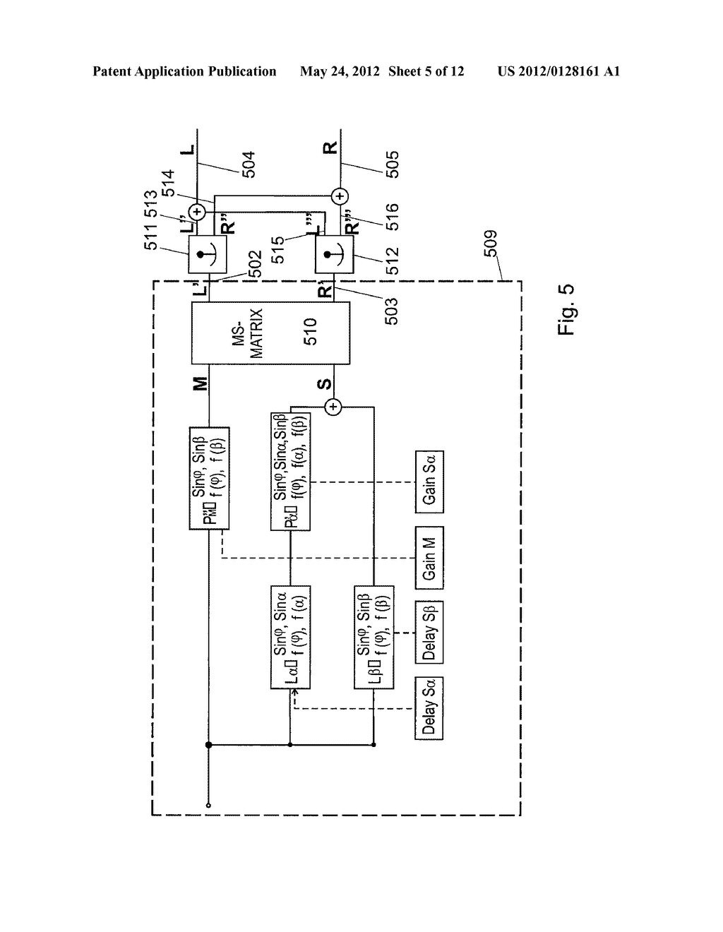 DEVICE AND METHOD FOR IMPROVING STEREOPHONIC OR PSEUDO-STEREOPHONIC AUDIO     SIGNALS - diagram, schematic, and image 06