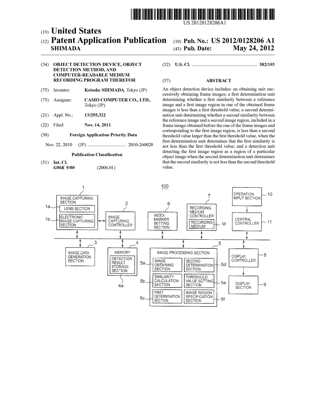 OBJECT DETECTION DEVICE, OBJECT DETECTION METHOD, AND COMPUTER-READABLE     MEDIUM RECORDING PROGRAM THEREFOR - diagram, schematic, and image 01