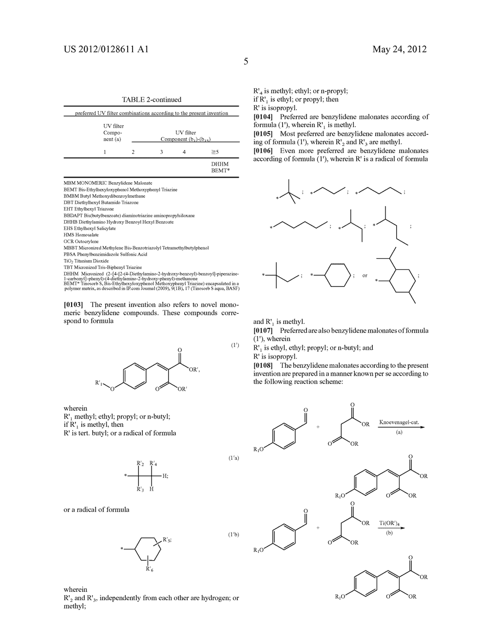 UV FILTER COMBINATIONS COMPRISING BENZYLIDENE MALONATES - diagram, schematic, and image 06