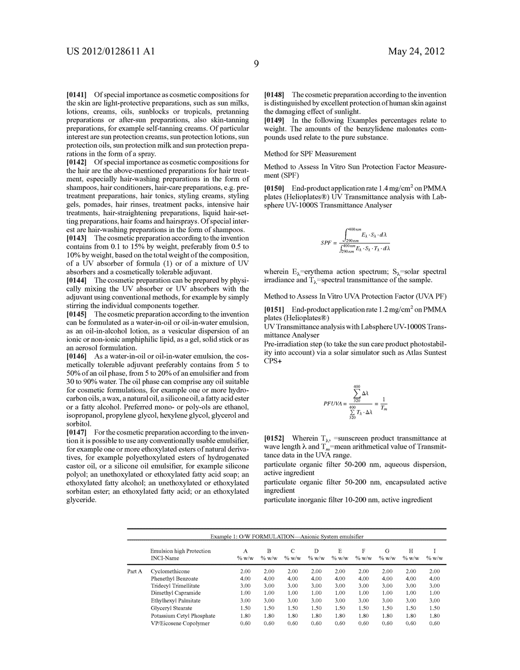 UV FILTER COMBINATIONS COMPRISING BENZYLIDENE MALONATES - diagram, schematic, and image 10