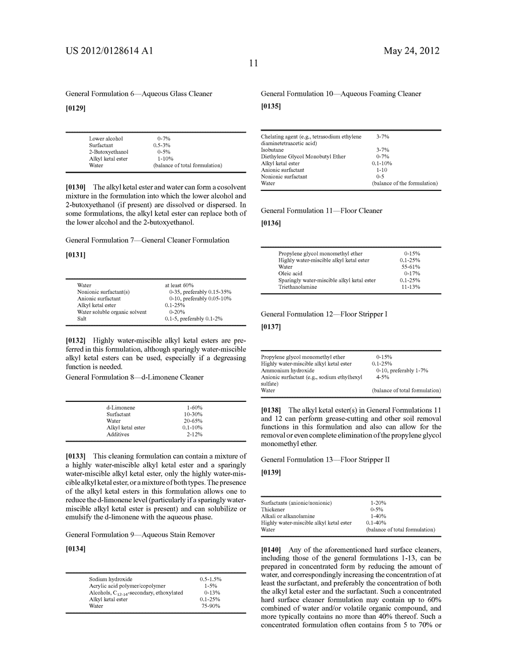 SOLVENT, SOLUTION, CLEANING COMPOSITION AND METHODS - diagram, schematic, and image 12