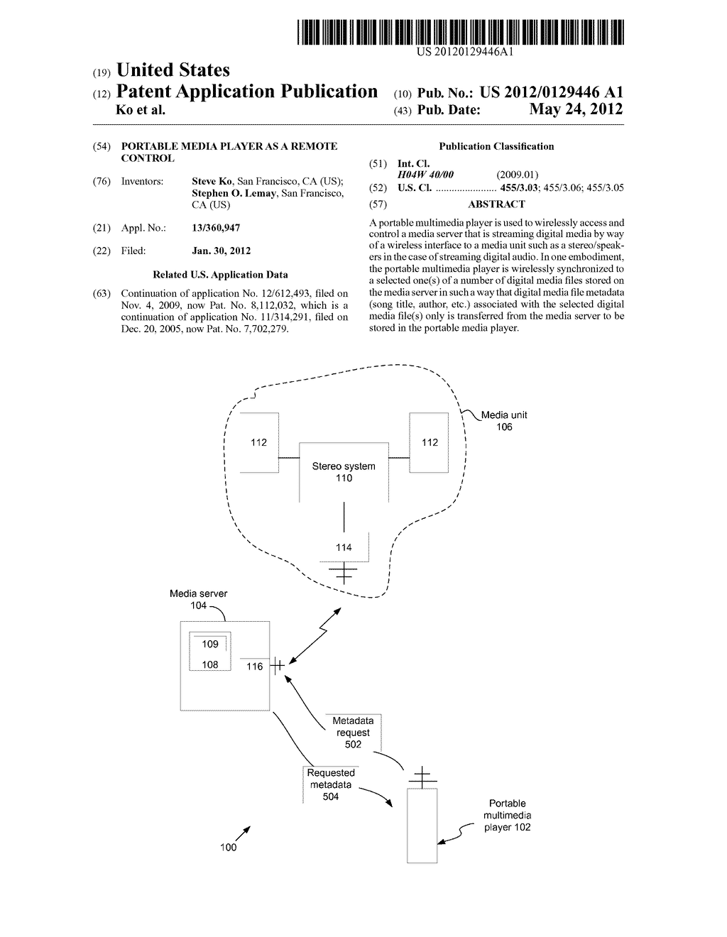 PORTABLE MEDIA PLAYER AS A REMOTE CONTROL - diagram, schematic, and image 01