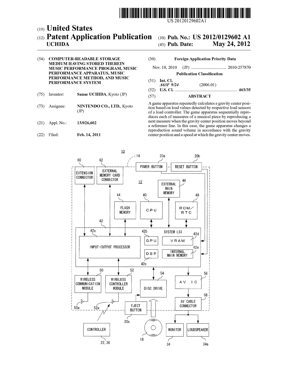 COMPUTER-READABLE STORAGE MEDIUM HAVING STORED THEREIN MUSIC PERFORMANCE     PROGRAM, MUSIC PERFORMANCE APPARATUS, MUSIC PERFORMANCE METHOD, AND MUSIC     PERFORMANCE SYSTEM - diagram, schematic, and image 01