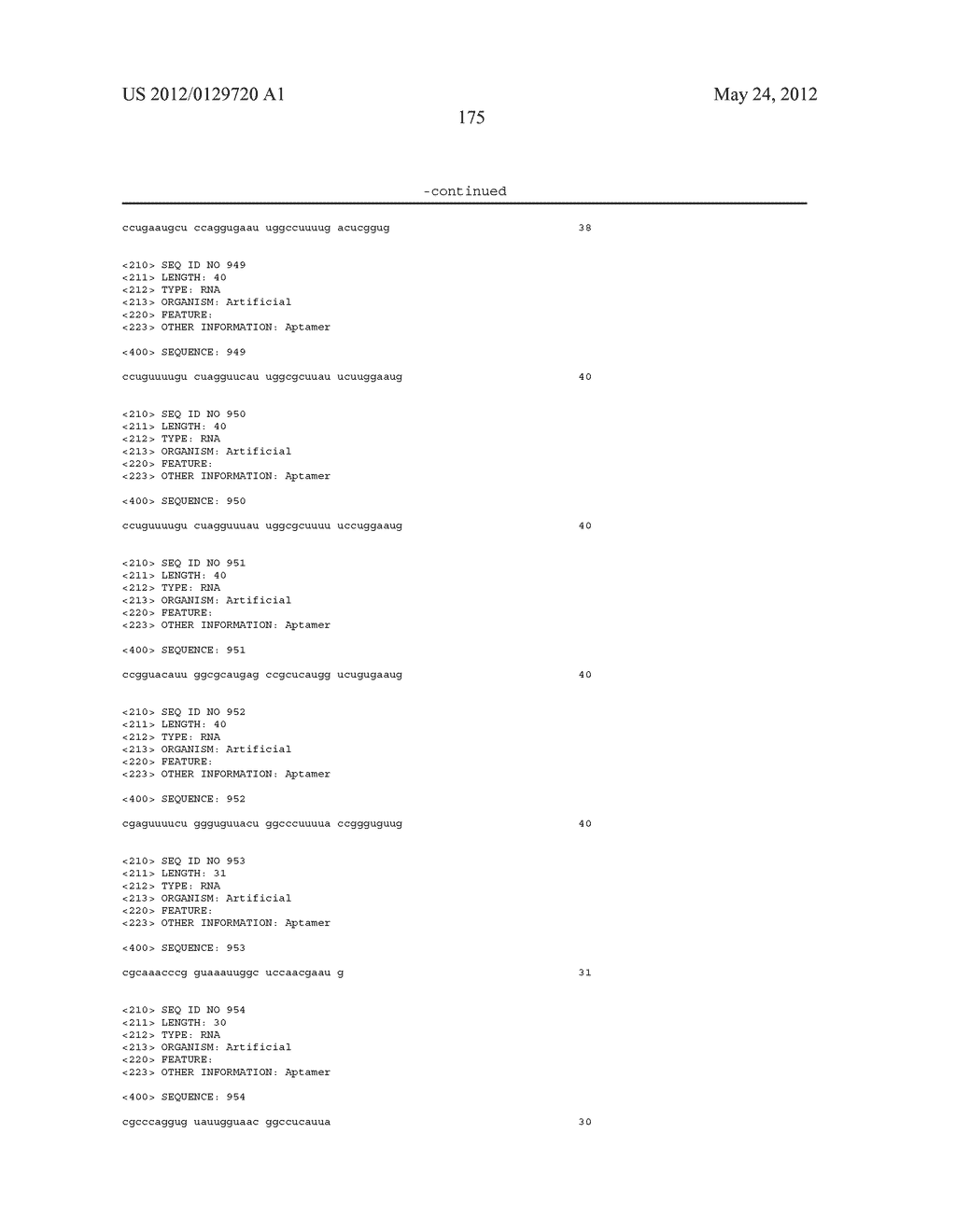 APTAMER THAT RECOGNIZES PEPTIDE - diagram, schematic, and image 183