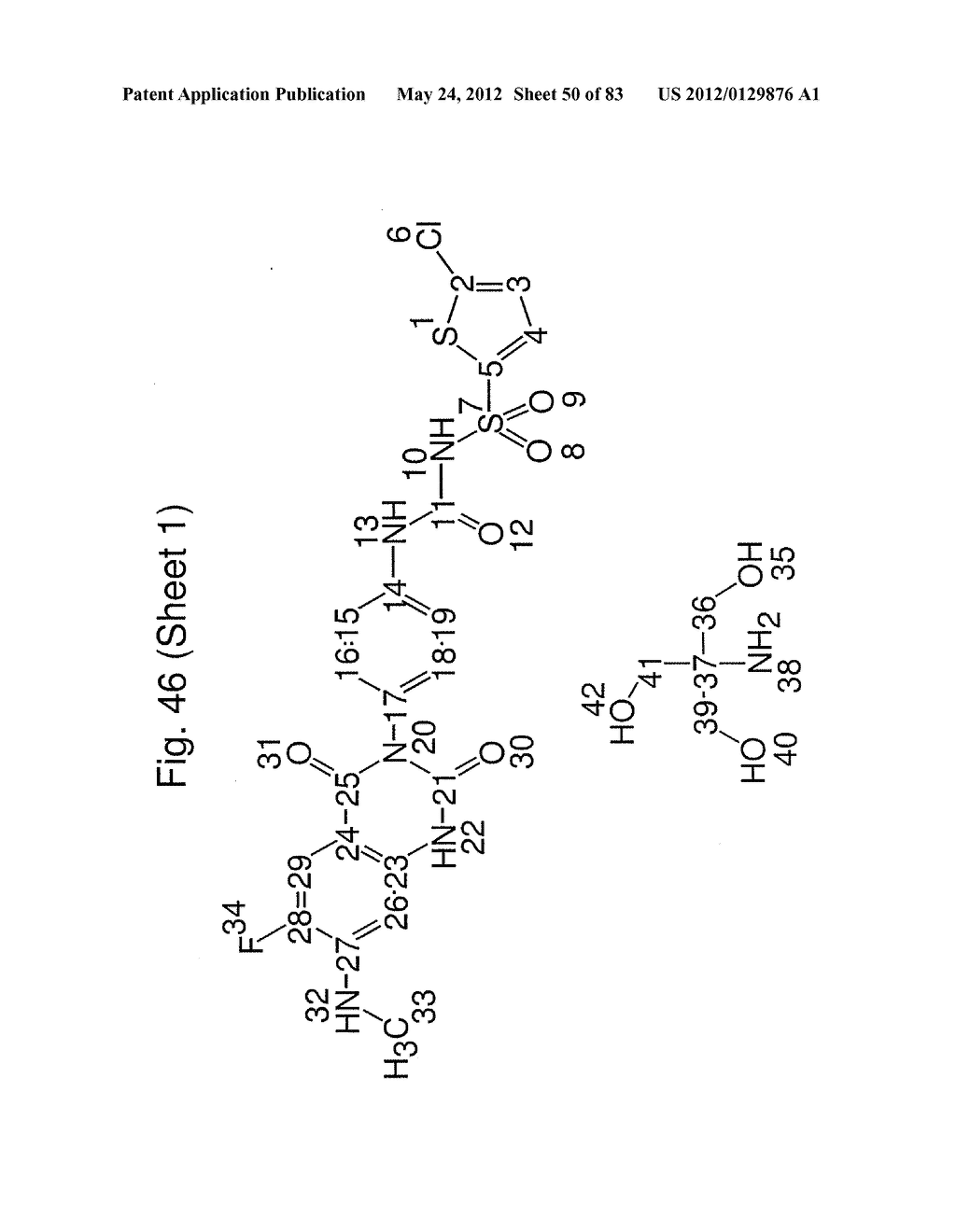 [4-(6-FLUORO-7-METHYLAMINO-2,4-DIOXO-1,4-DIHYDRO-2H-QUINAZOLIN-3-YL)-PHENY-    L]-5-CHLORO-THIOPHEN-2-YL-SULFONYLUREA SALTS, FORMS AND METHODS RELATED     THERETO - diagram, schematic, and image 51