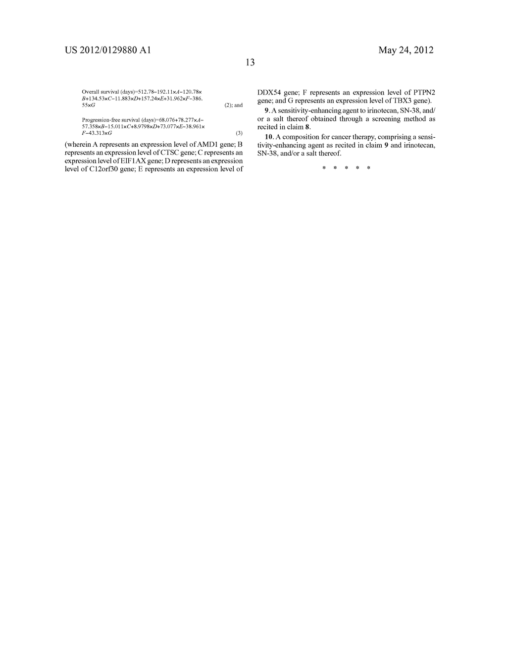 METHOD FOR DETERMINING SENSITIVITY TO IRINOTECAN AND USE THEREOF - diagram, schematic, and image 21